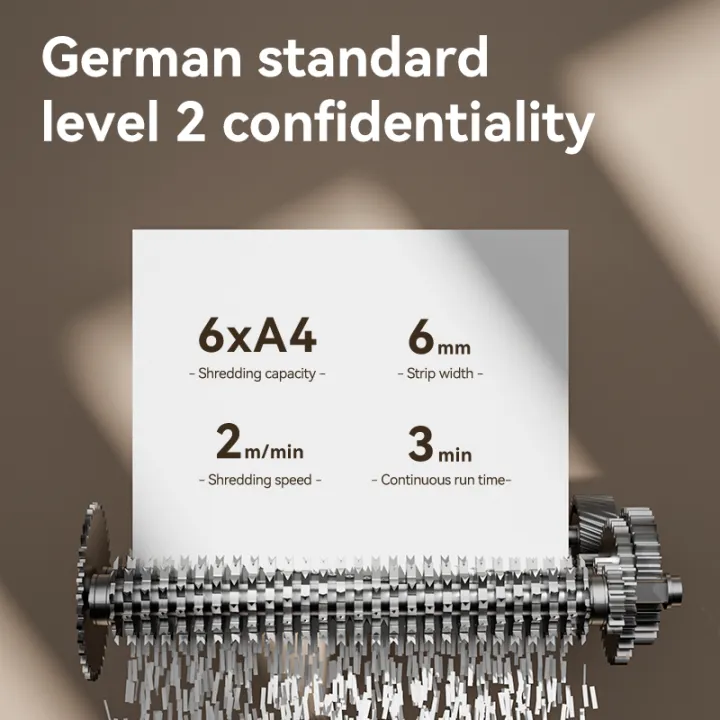 Deli ET103SC Shredder | 6-Sheet Strip-Cut & 10L Bin - Image 3