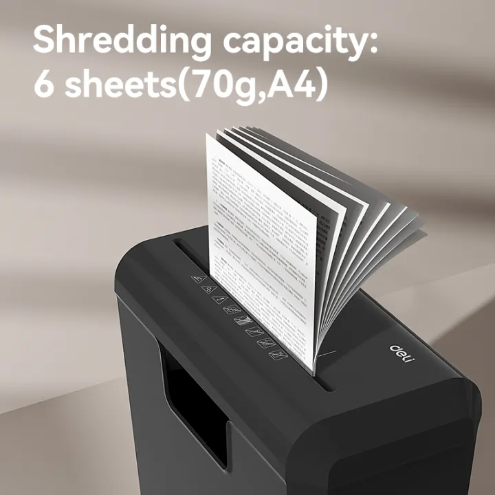 Deli ET103SC Shredder | 6-Sheet Strip-Cut & 10L Bin - Image 4